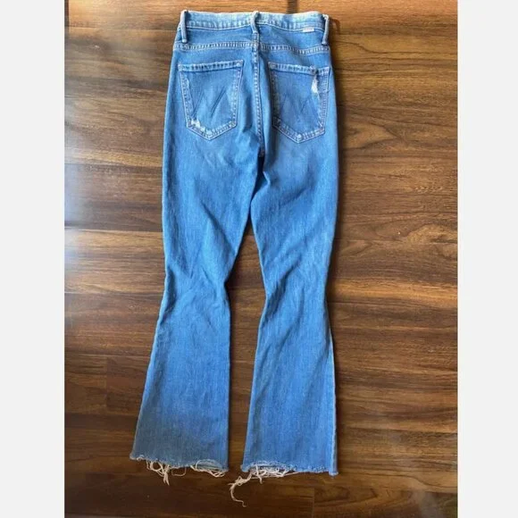 MOTHER Jeans Maroon Glace Fray Denim Pants Womens 24